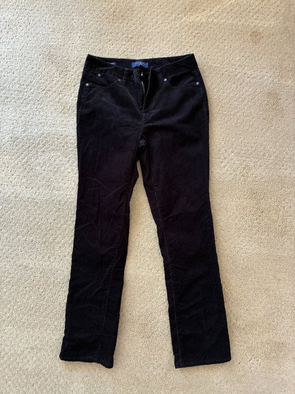 Talbots Black Corduroy Heritage Pants Size 6P